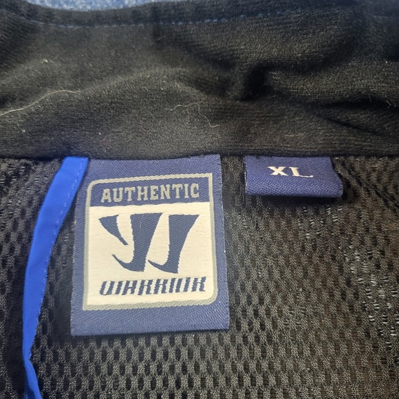 Warrior Sports Mens XL Royal Blue Windbreaker Full Zip Mesh Lined Jacket Piping - Picture 9 of 14
